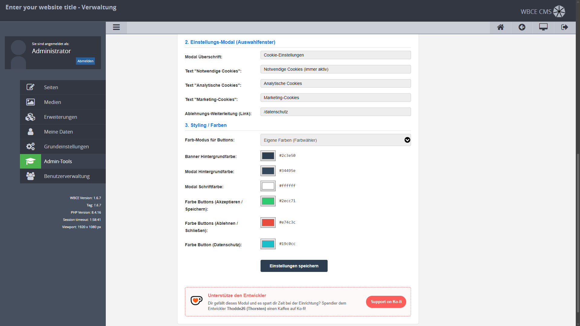 Settings 2 von 2
